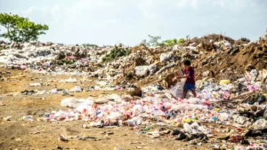 efficient waste management kid in landfill