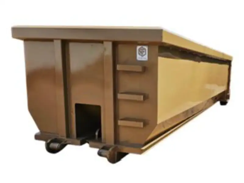tub style roll off container brown