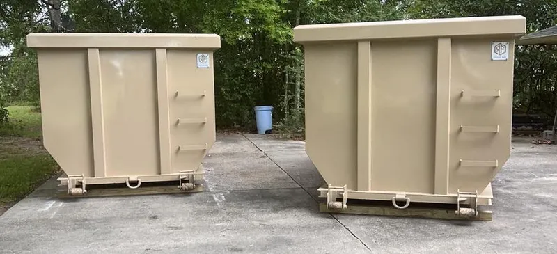 beige roll off containers durable construction