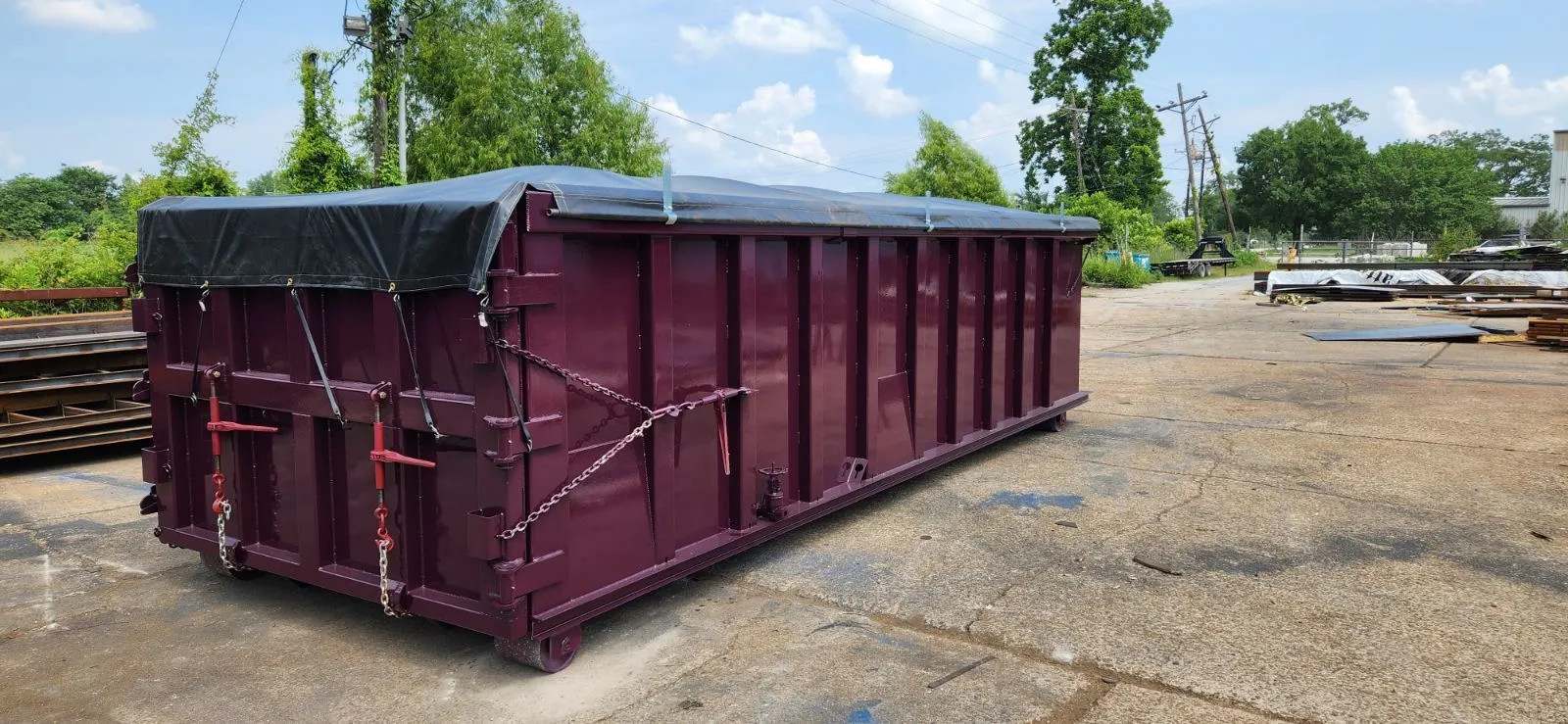water tight roll tarp container rectangle