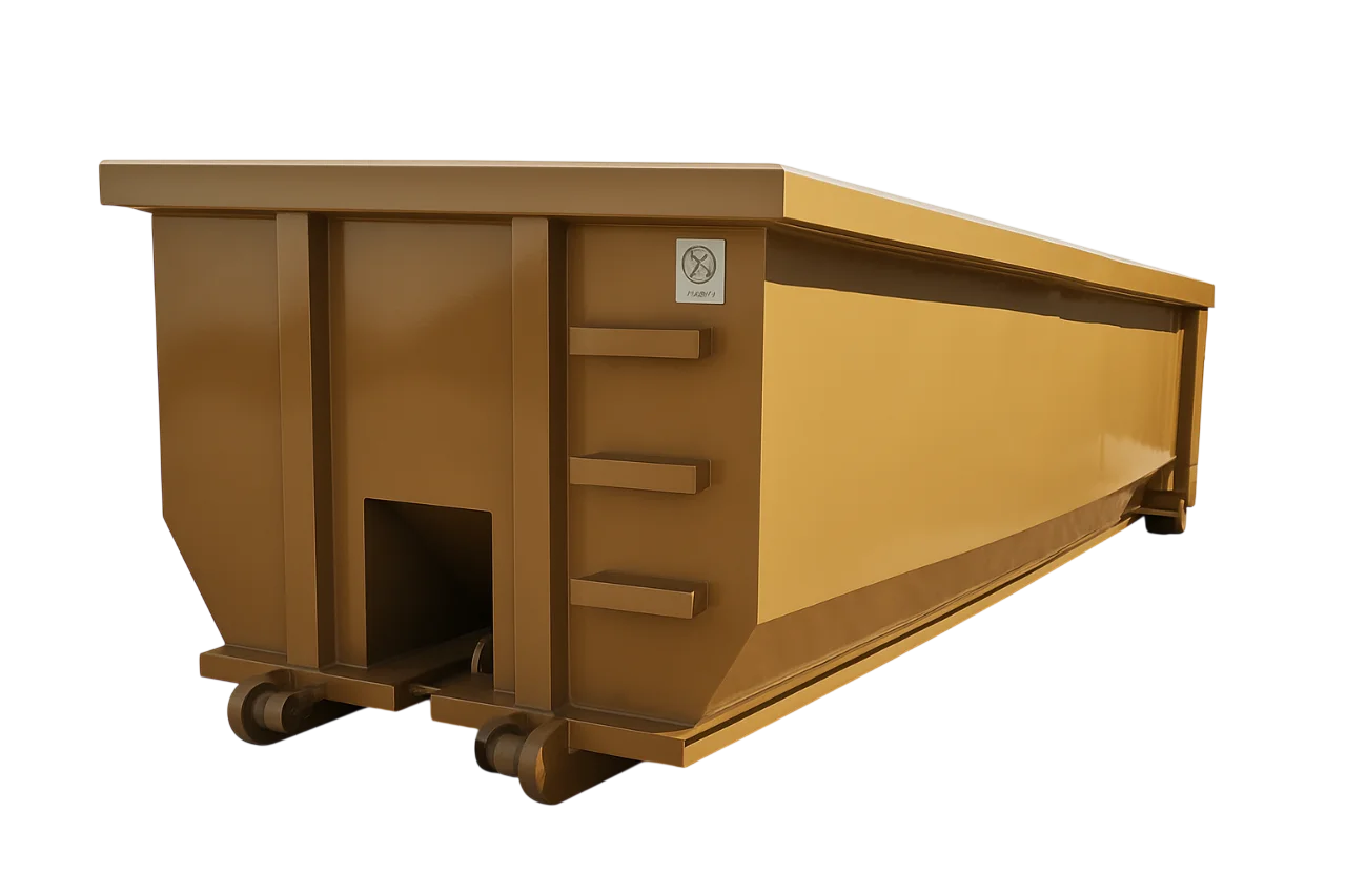 tub style roll off container brown