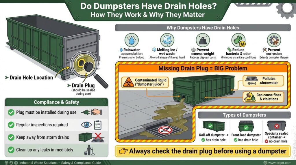 do dumpsters have drain holes