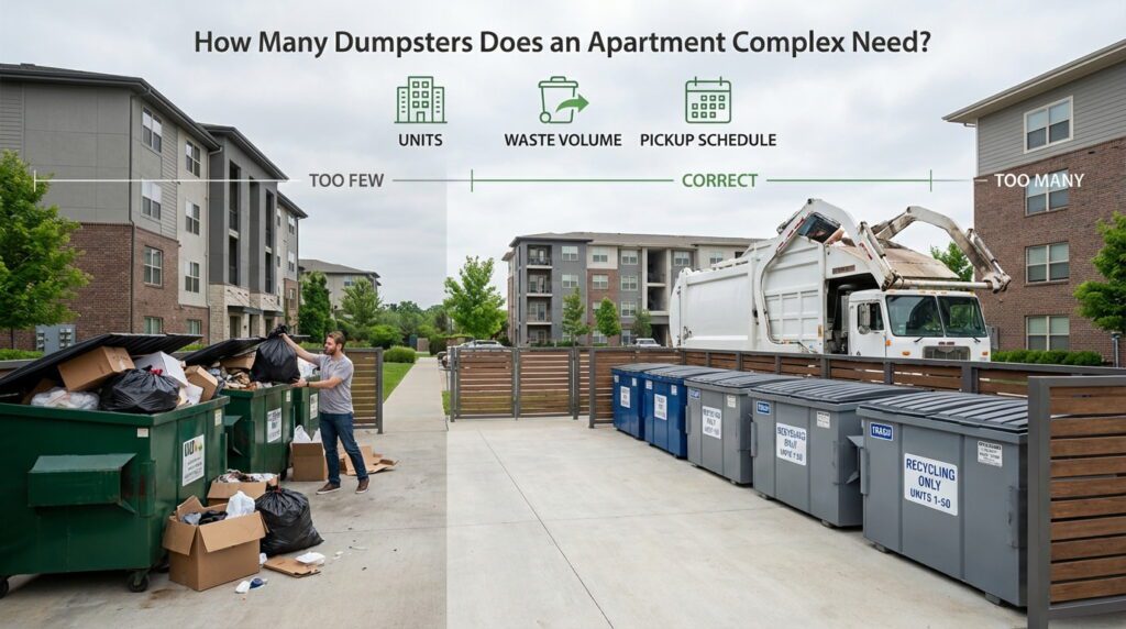 dumpsters does an apartment complex need