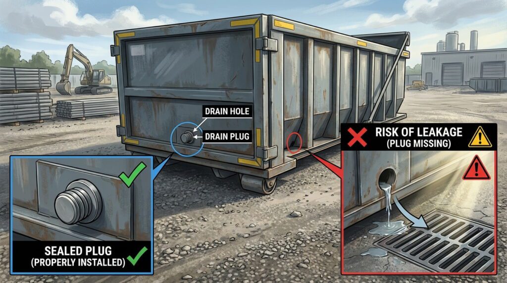 dumpsters have drain holes