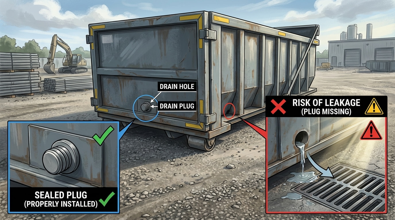 dumpsters have drain holes