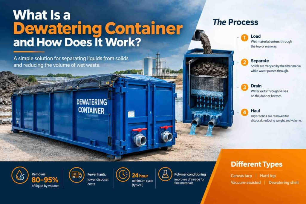 dewatering container